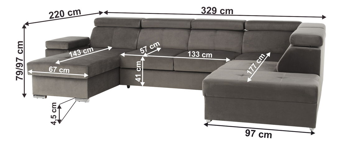 Ülőgarnitúra Lamour (szürkésbarna) (B)