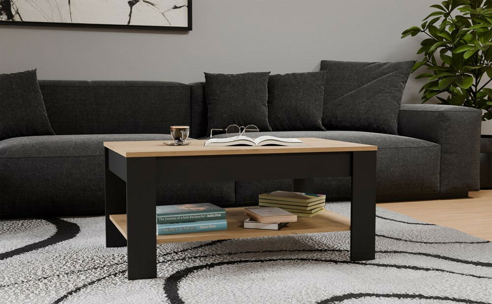 Konferenčný stolík Oxido 1 (dub artisan + čierna)