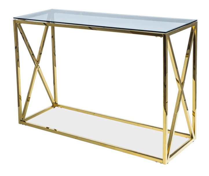 Konzolasztal Elicita (üveg + arany)