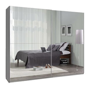 Ruhásszekrény tolóajtókkal Liff 27 (fehér)  (tükörrel)