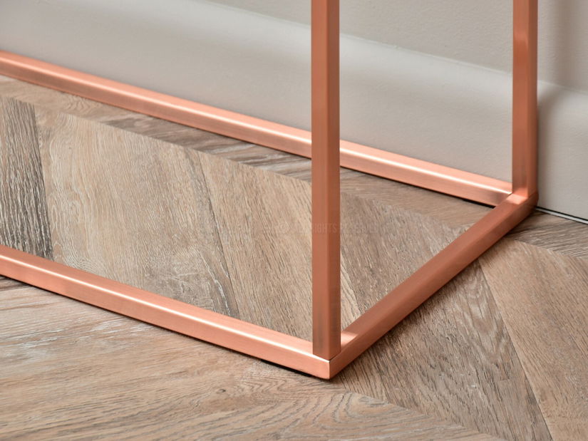 Konzolový stolík Bella Kons (čierny mramor + medená)