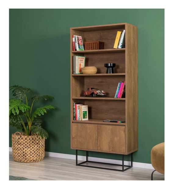 Súprava nábytku do obývacej izby Laxi 24 (orech + čierna)