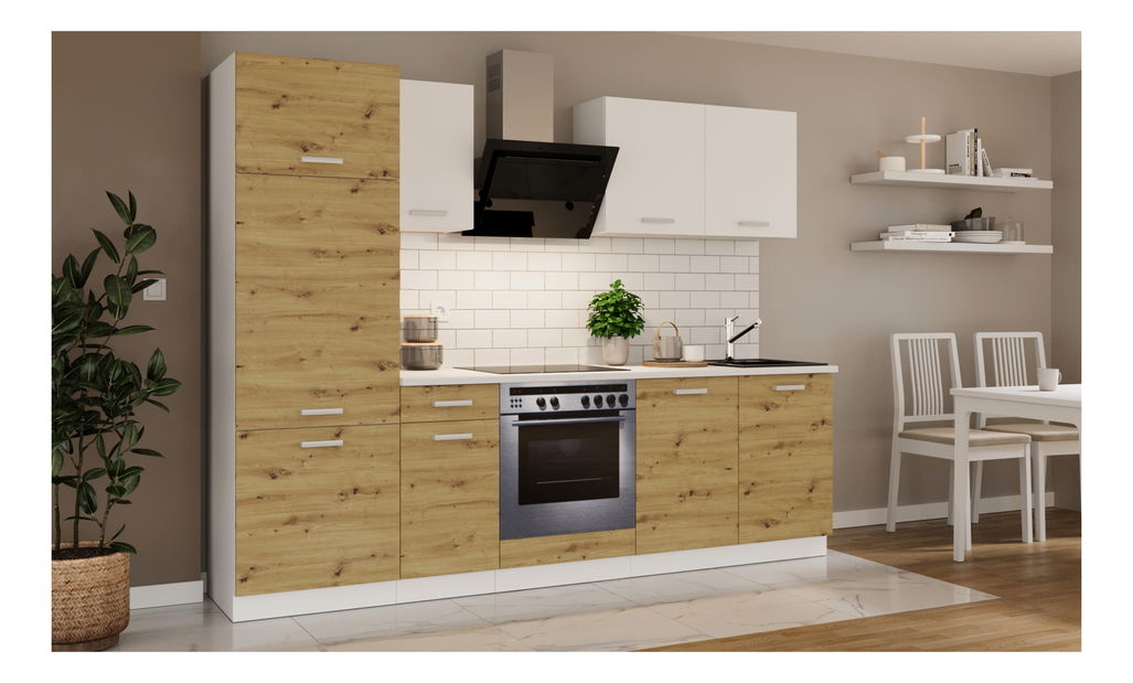 Konyha Tanith 260 cm (artisan tölgy + fehér)