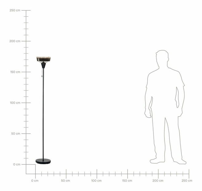 Lampă de podea Theemin (Negru + argintiu) 