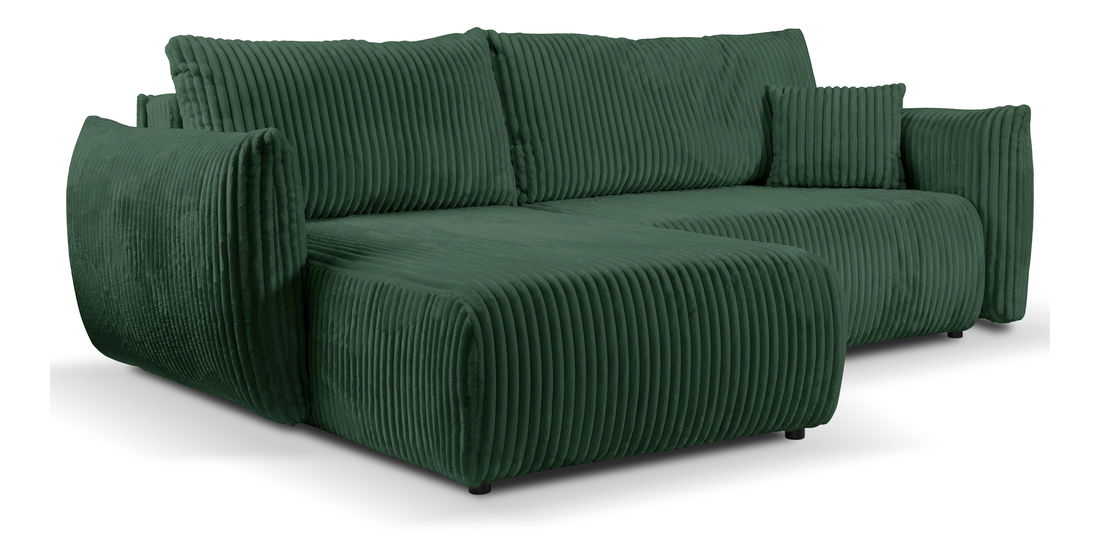 Rohová sedacia súprava Alondra (tmavozelená) (L)