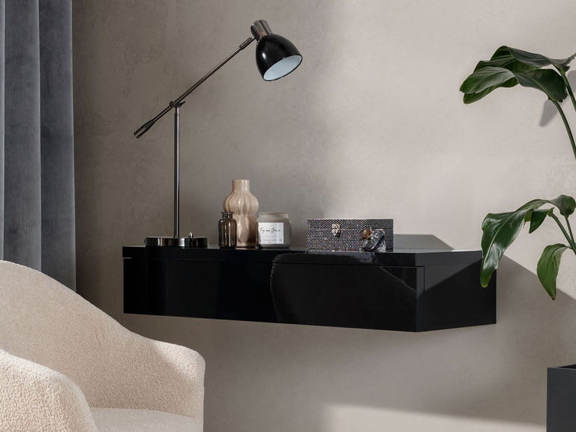 Toaletni stolić Wepanda WP2 (crna + crni sjaj)