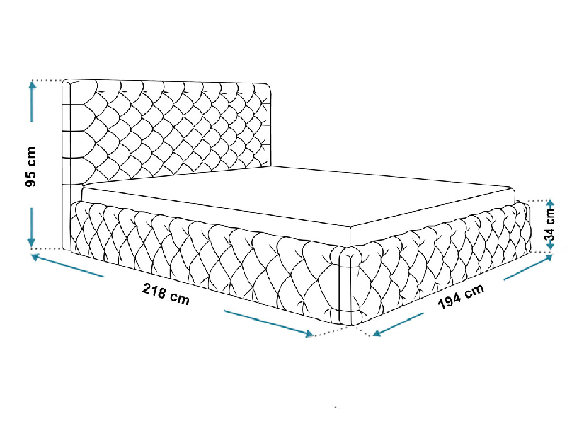 Bračni krevet Slavio 8 180 cm (svijetlosiva) (s podnicom i prostorom za odlaganje)