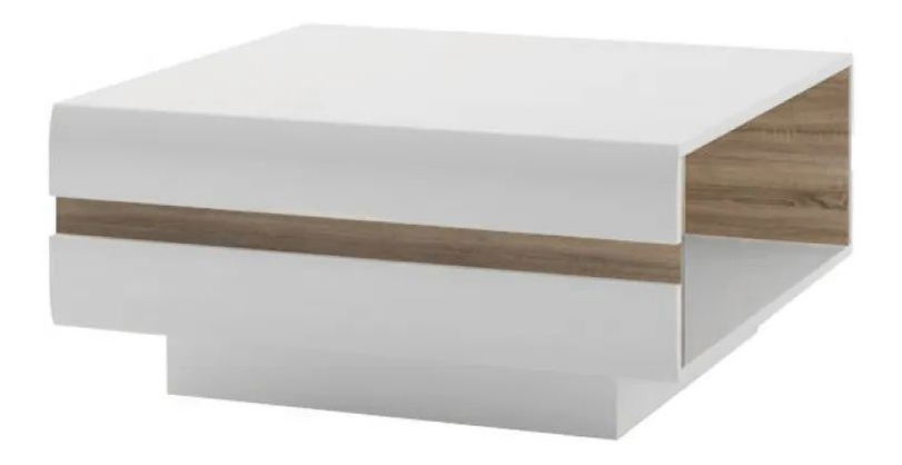 Konferenčný stolík Lynatut Typ 71 (extra vysoký lesk biely + dub sonoma tmavý truflový)