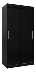 Dulap de haine 100 cm Toki (negru mat + negru mat)