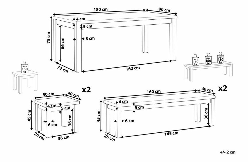 Záhradný set Orlando (sivá)
