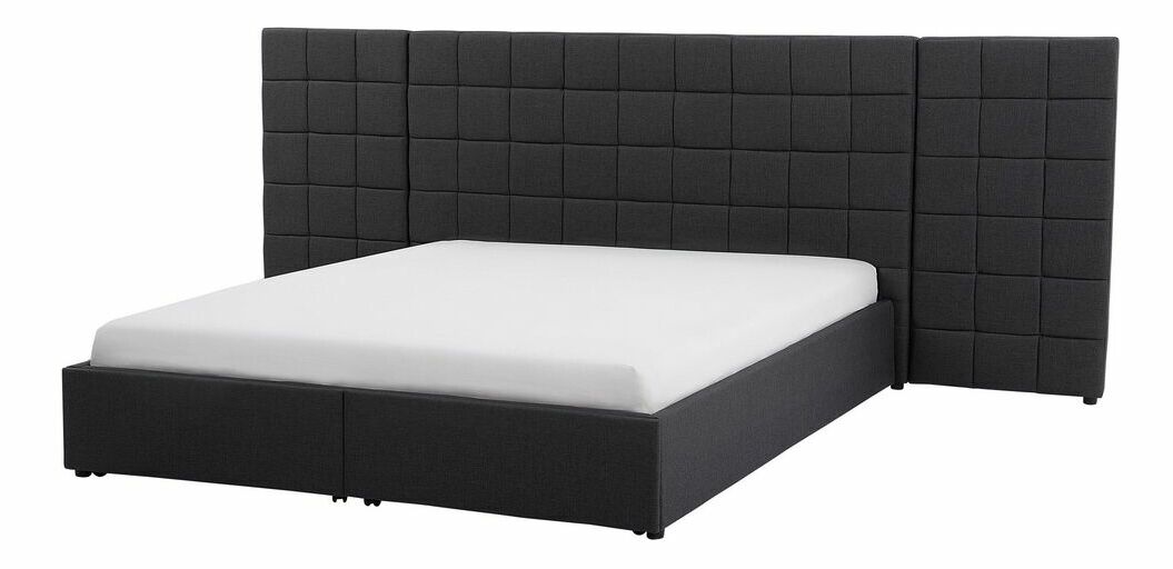 Bračni krevet 160 cm MALI (s podnicom i prostorom za odlaganje) (siva)