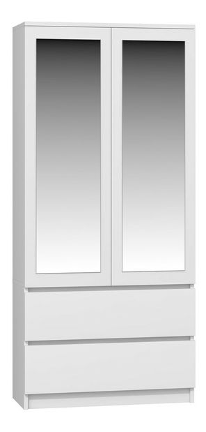 Šatníková skriňa Musecalo 1 (biela) (so zrkadlom)