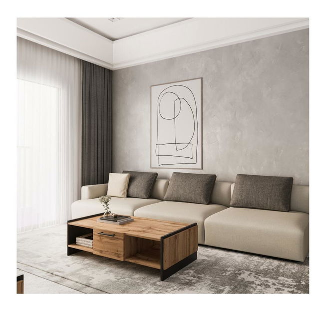 Dohányzóasztal Actualmente (wotan tölgy + fekete)