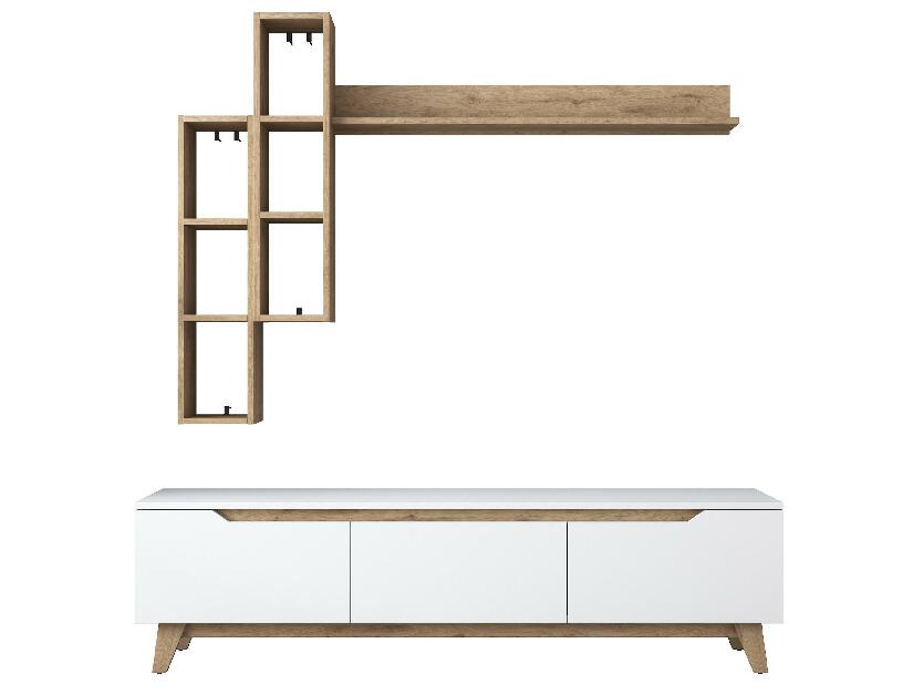 Mobilier living Mitevu 2 (alb + Nuc) 