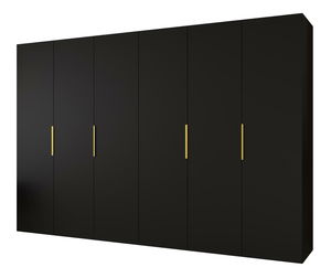 Ormar za garderobu 300 cm Mirabella 1 (crna + zlatna)