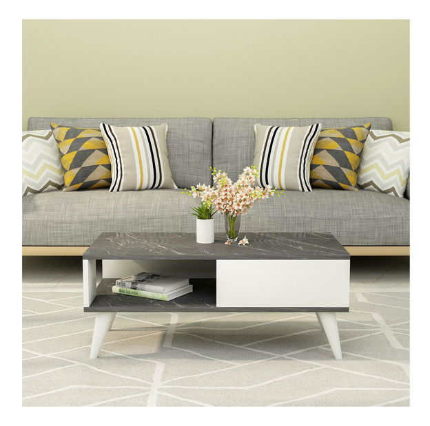 Konferenčný stolík Vavepu 2 (čierna + biela) 