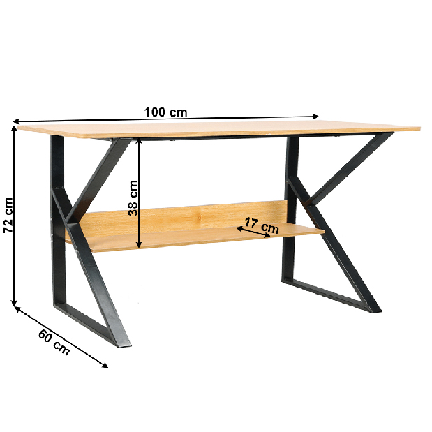 Íróasztal Torcor 100 (bükk + fekete)