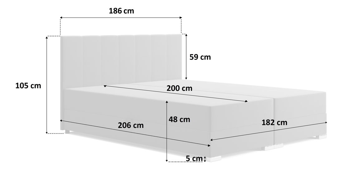 Bračni krevet Mirdia 180 cm (svijetloružičasta) (sa džepičastim oprugama i prostorom za odlaganje) *rasprodaja