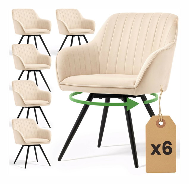 Set blagovaonskih stolica (6 kom.) Tornato (bež)