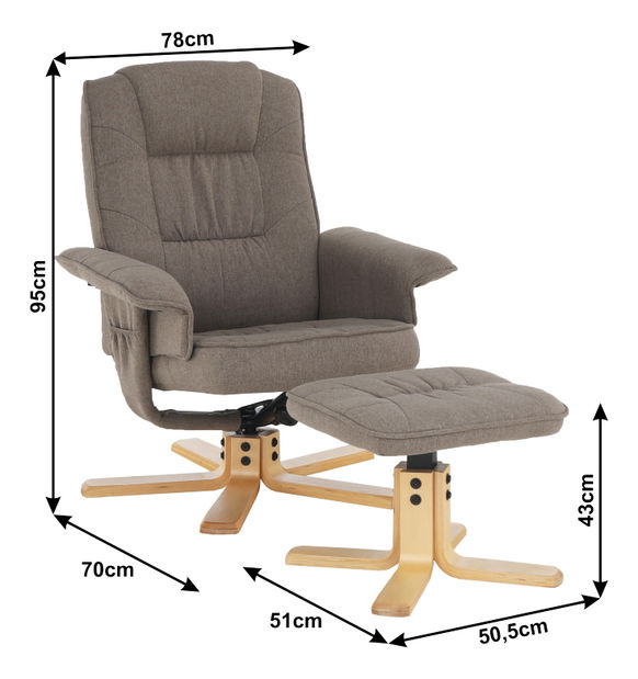 Relaxációs fotel Lerato (barnásszürke)