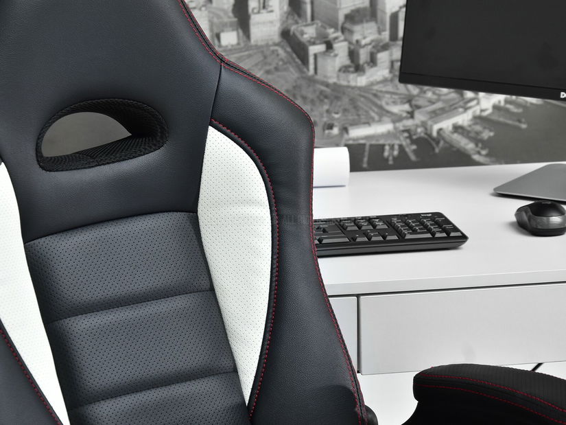 Gamer szék Race (fehér + szürke)