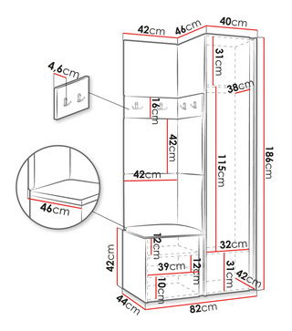 Előszoba Tovenaz XXIV (fehér + bézs)