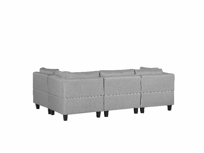 Modulárna sedačka v tvare U FELLE (polyester) (svetlosivá) (pre 4 ľudí) (s taburetkou)