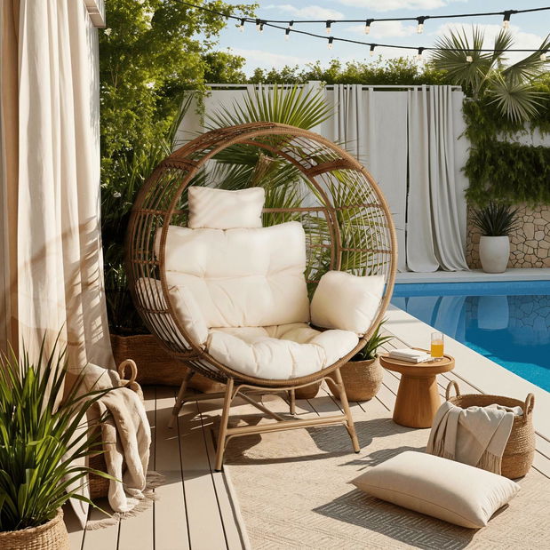 Záhradné kreslo Tableros (béžová) 