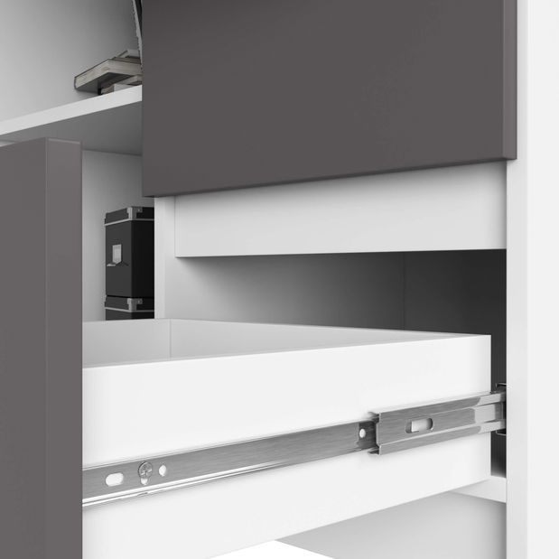 Masă PC de colț Bodhi (Alb + gri) (D)