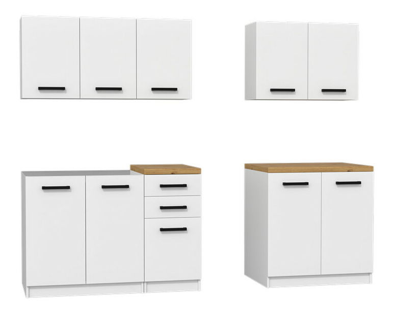 Set mobilier bucătărie 200 cm Katiossa 1 (alb)