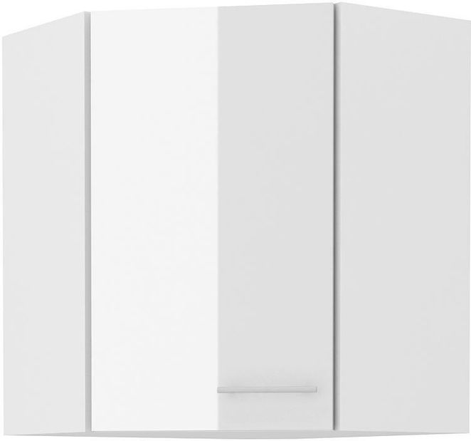 Horná rohová kuchynská skrinka Lavera 60x60 GN-72 1F (45°) (korpus: biela + front: lesk biely)