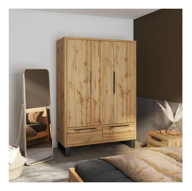 Dulap de haine Helles M (stejar wotan + negru)