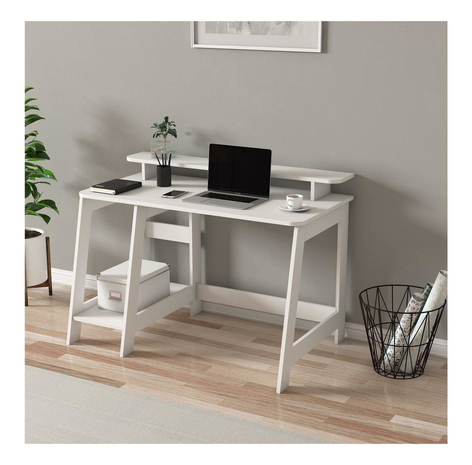 Masă PC Cantry (alb)