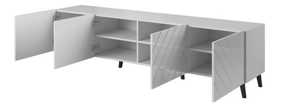 TV szekrény Stellan -200 (fehér + fényes fehér)