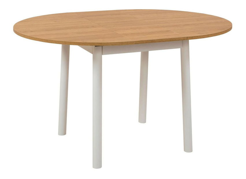 Masă de sufragerie extensibilă Duvasa 5 (stejar + alb) (pentru 4 persoane)