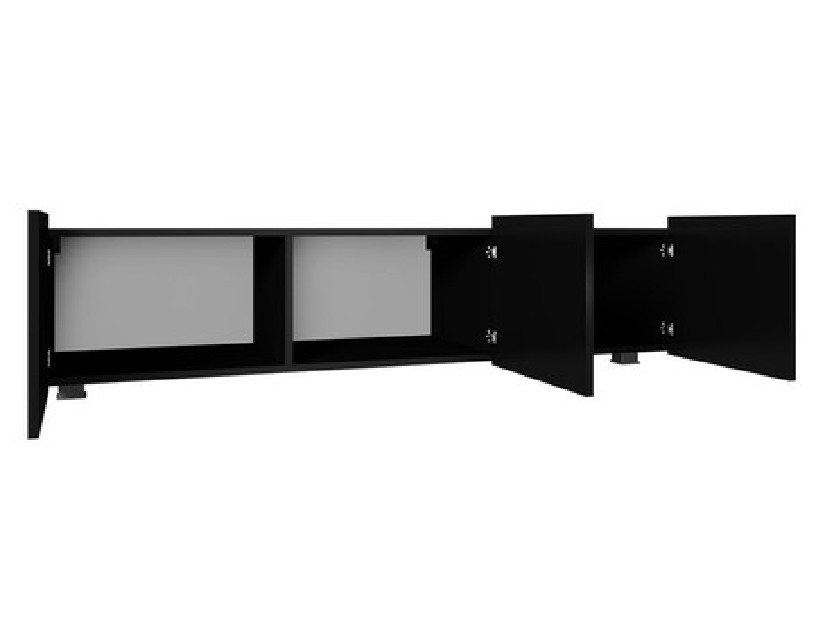 TV stolík/skrinka Brenali 150 BR04 (čierny + čierny lesk)