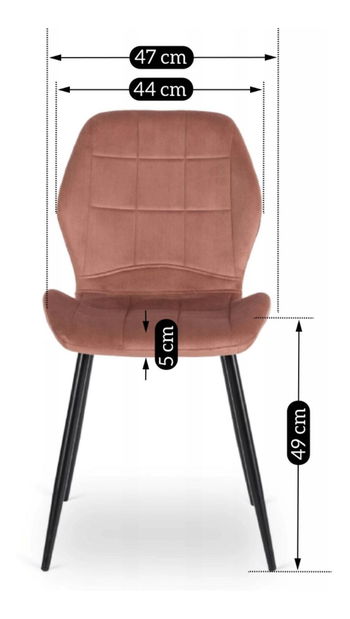 Scaun sufragerie Inolvidable (roz + negru) 