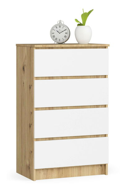 Comodă Kneset (stejar artisan + alb)