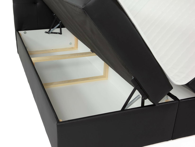Manželská posteľ Boxspring Kennedy (180x200) (ekokoža Soft 011 (čierna))