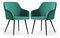 Set 2 scaune de sufragerie Exello (verde închis + negru)