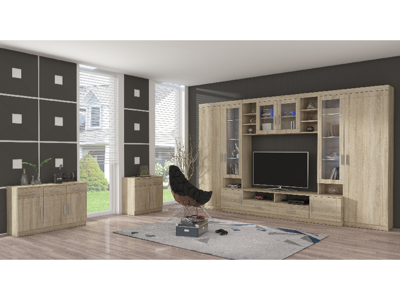 Mobilier living Porton (Stejar sonoma) (fără iluminat)