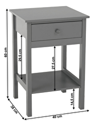 Nočný stolík Meilani (sivá)