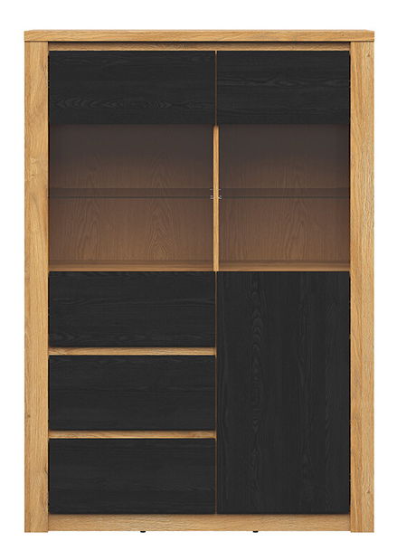 Vitrina Walton REG2W2S (hrast + hrast crni)