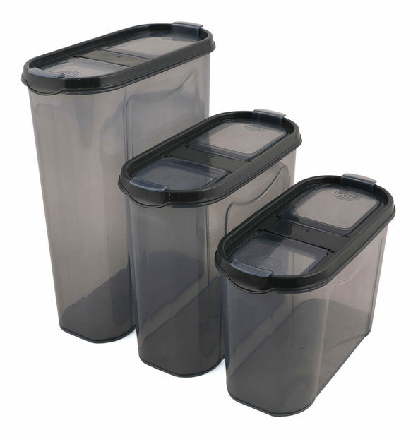 Sada úložných dóz na potraviny (12 ks.) Dru 127 (antracitová)