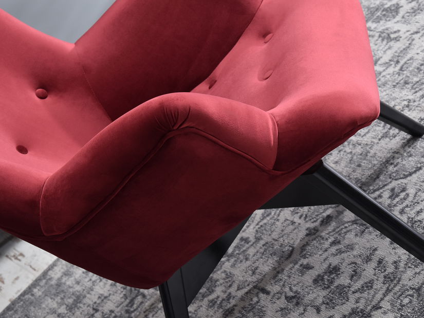 Dizajnové kreslo Florentino (bordová + dub)