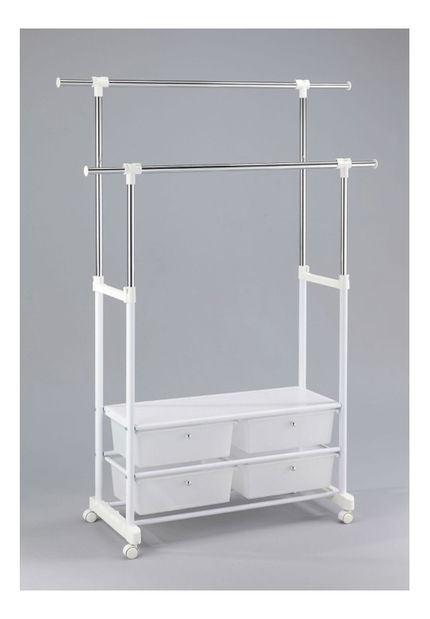 Kerekes ruhaakasztó Alkes (fehér + króm)