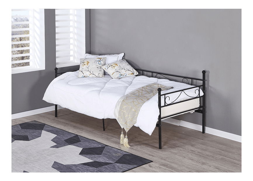 Jednostruki krevet 90 cm Rossa (s podnicom) (crna)