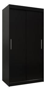 Šatníková skriňa 100 cm Toki (Čierna matná + Čierna matná)