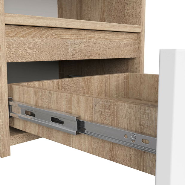 Éjjeli szekrény Cincuenta (sonoma tölgy + fehér)