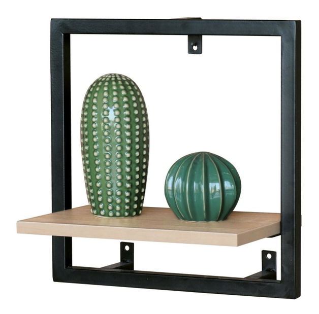 Nástenná polica Procesada (dub + čierna matná)